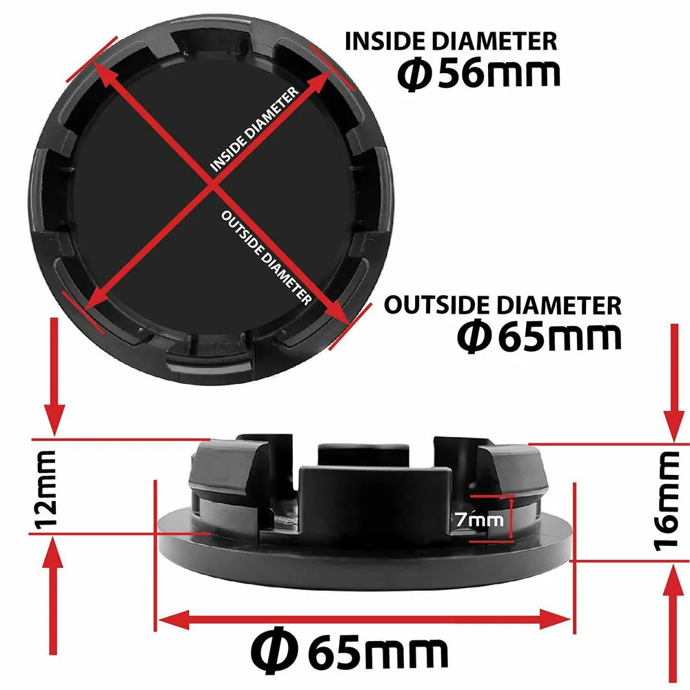 

4x Universal Black Wheel Centre Alloy Rims Hub Center 65mm Fits: 3B7601171 Car Accessories High-quality Hubcaps