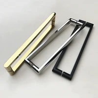 durable 304 stainless steel bathroom sliding door handles pair mount glass door push pull handles chromeblackgold