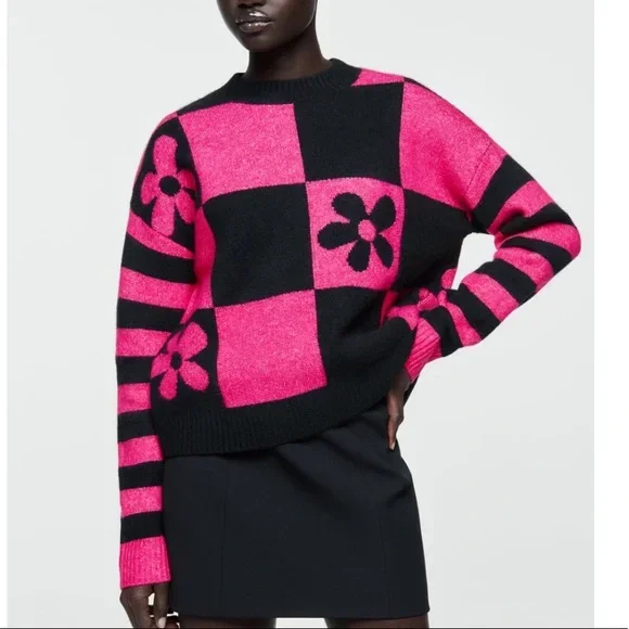 Винтажный эстетический женский повседневный пуловер Harajuku 2024 зимние модные