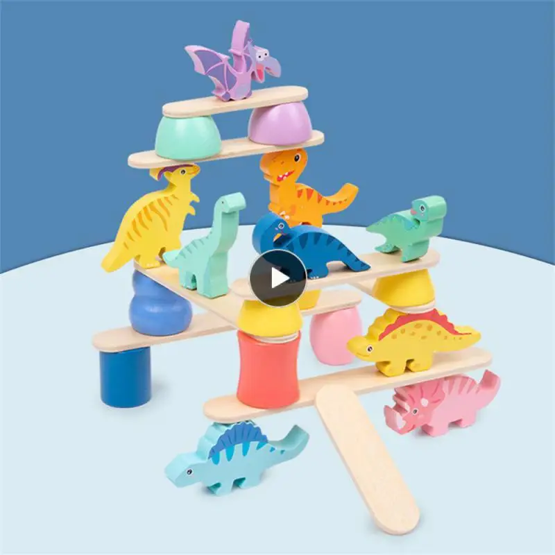 

Wooden Train Puzzle To Stack Toy Animal To Develop Early Education Montessori Infant Solid Wood Cartoon Color Training