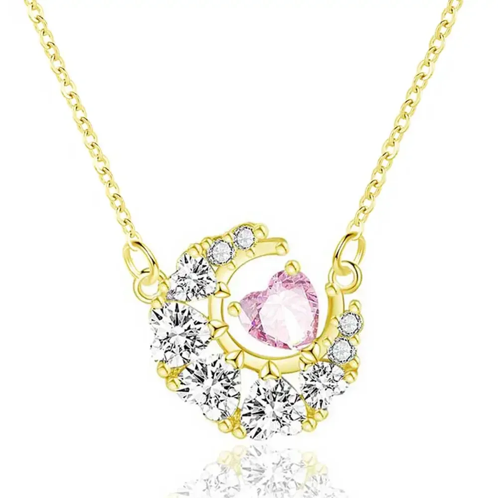 Vnistar 14 К настоящая позолоченная стальная цепочка с медное ожерелье сердцем