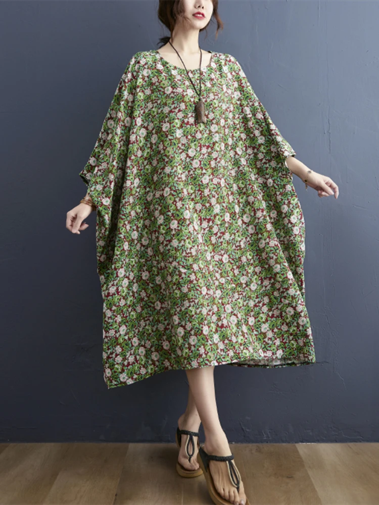 Женское свободное платье-Футболка с рукавами летучая мышь летнее Повседневное