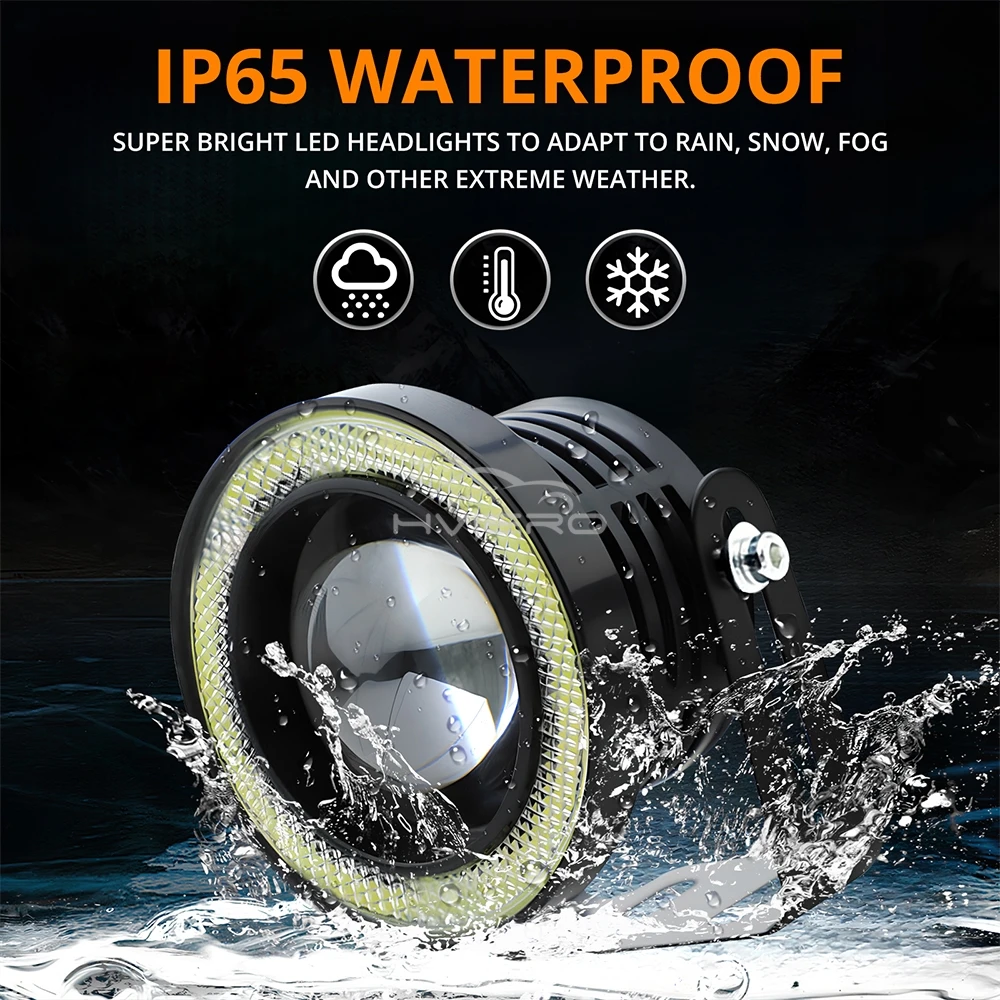 2X30 Вт Автомобильные Противотуманные Фары DRL COB ангельские Глазки 64/76/89 Мм