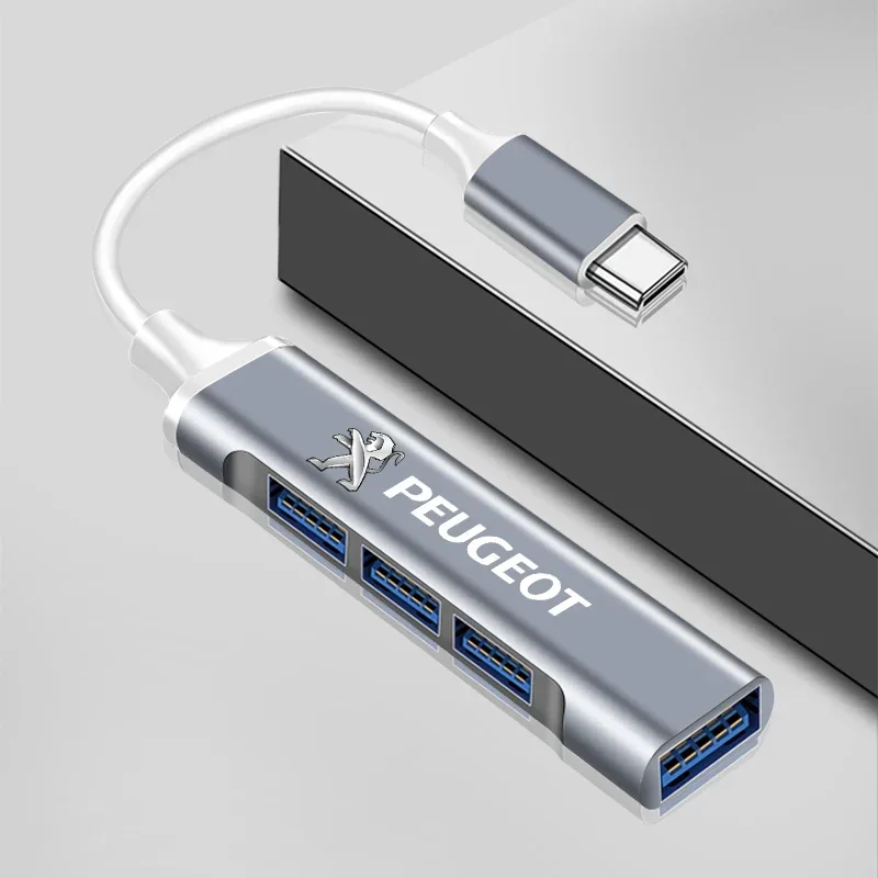 Модный USB-адаптер Type-C многопортовый распределитель-концентратор для Peugeot 308 408 508