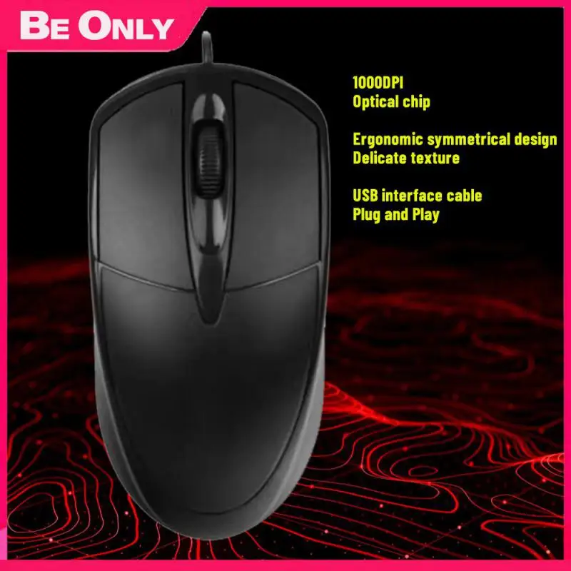 

Non-slip Roller Wired Mouse No Delay Comfortable Ergonomic Mouse Operating Distance 1.2 Meters Simple Computer Mouse Durable