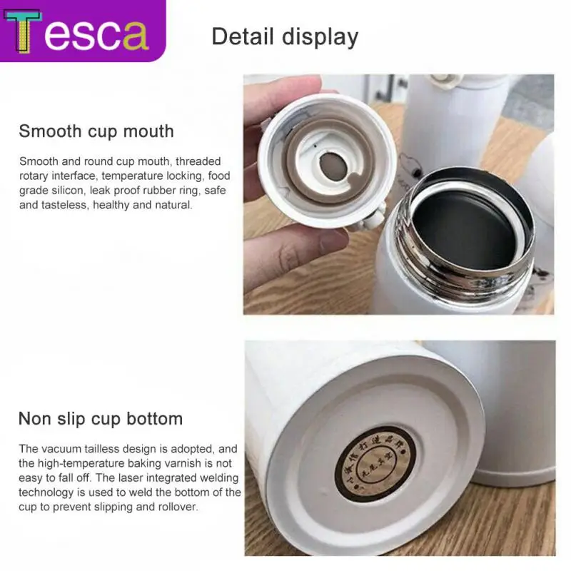 

Large-capacity Thermos Cups Portable Anti-fall High-value Simple Water Bottle Little Bear Insulation Cup Children's Cup