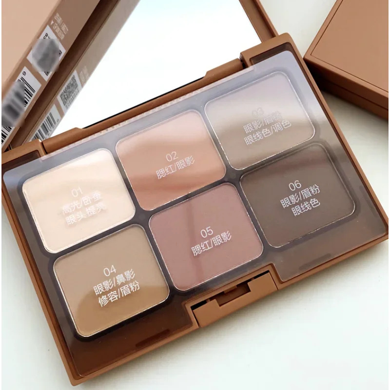 Палитра теней для век Everbab матовая пудра бровей тени румяна универсальная