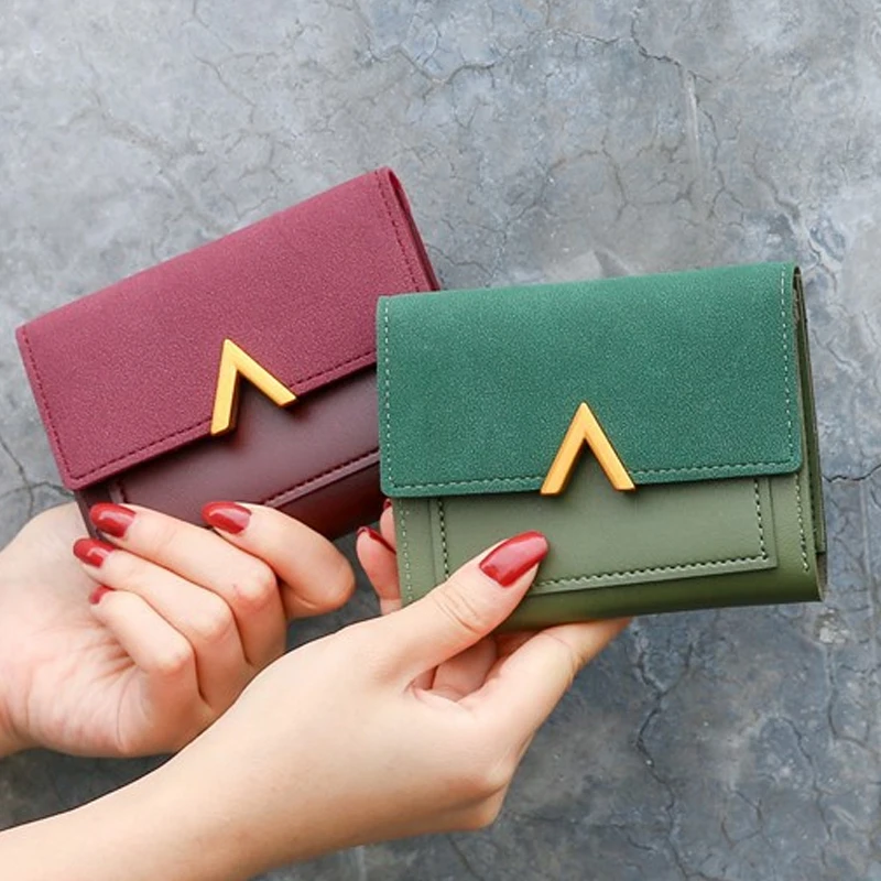 

New Women's Wallet Short Women Coin Purse Wallets Card Holder Ladies Small Purse Female Hasp Mini Clutch Girl Money Bag