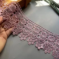 2yards purple embroidered flower lace ribbon trims for costumes sofa home textiles curtain trimmings dress applique 10cm