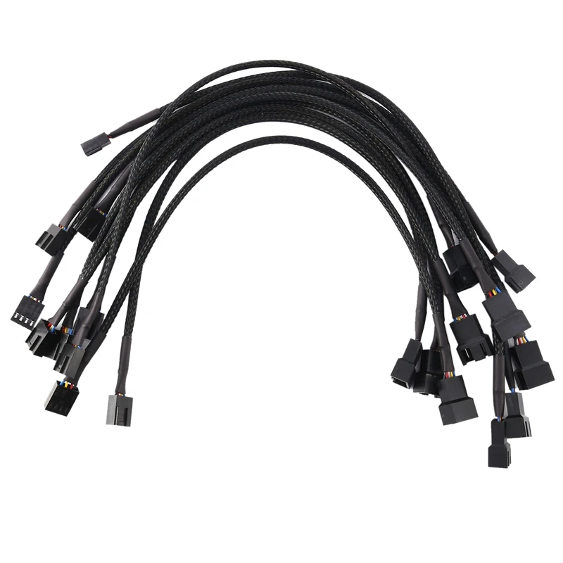 

10PCS 4 Pin PWM Fan Extension Power Cable Connector Case Male To Female Extending Cables Compatible With 4 Pin/3Pin Fan