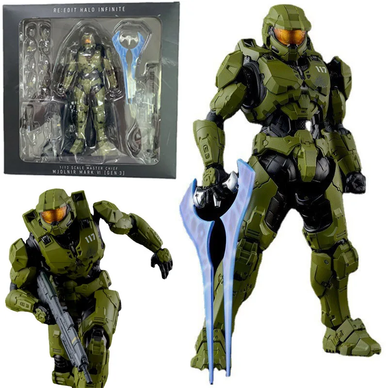 

Фигурки героев мультфильма «Halo Infinite Master Chief», 18 см, Mjolnir Mk Vi, масштаб 1/12 см, масштаб 17,5 см, 6 дюймов, модель Re: Редактировать Gen.3 117 Ko'S 1000, игрушки для кукол