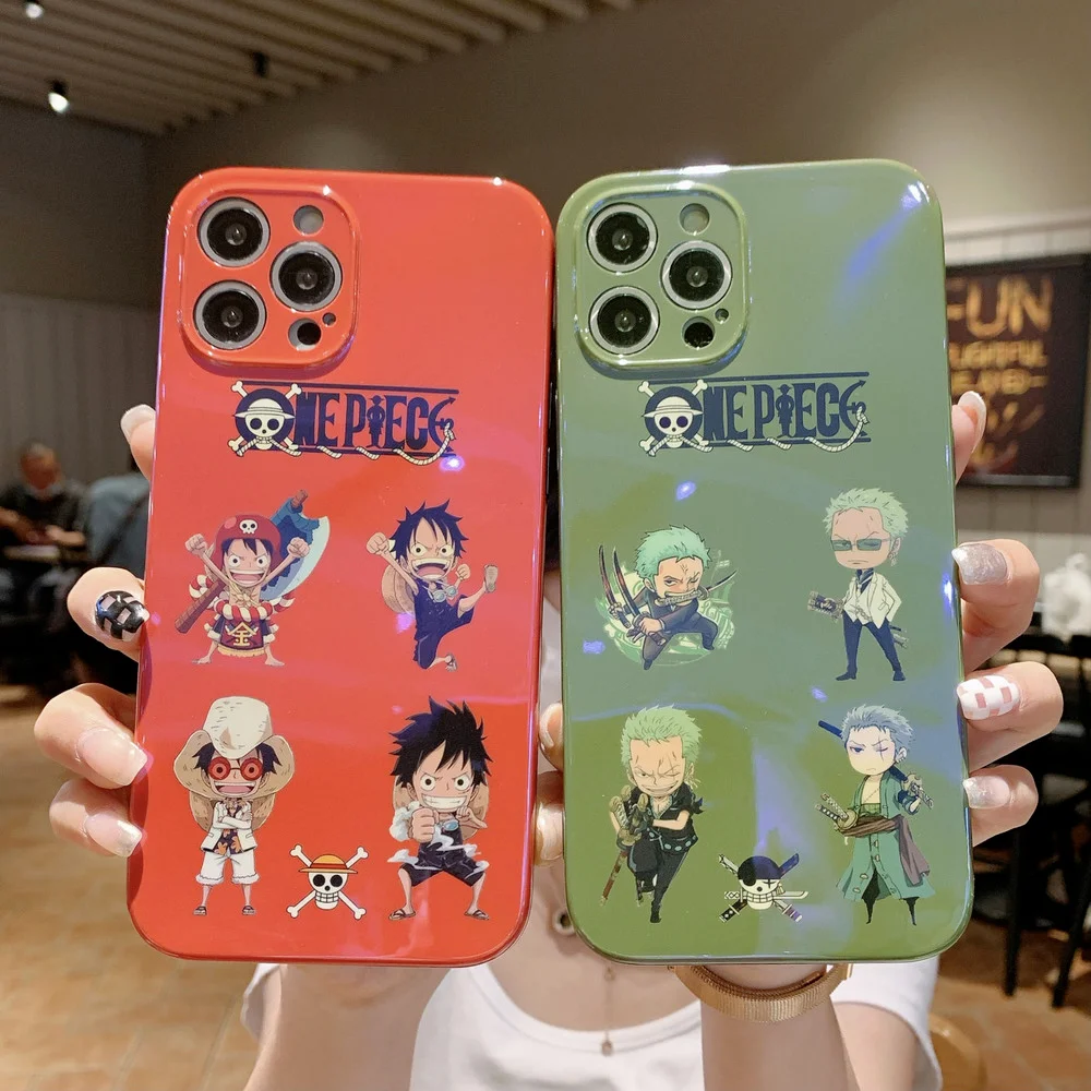 

Bandai Anime One Piece Luffy Zoro Mobile Phone Case for iPhone 13Promax Apple 11/12 Full Protection 7/8plus Soft Xsmax Shell