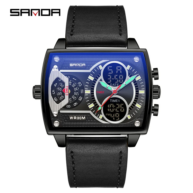

New Square Watch Fashion Sports Multifunctional Student Electronic Watch Men's Waterproof Quartz Watch