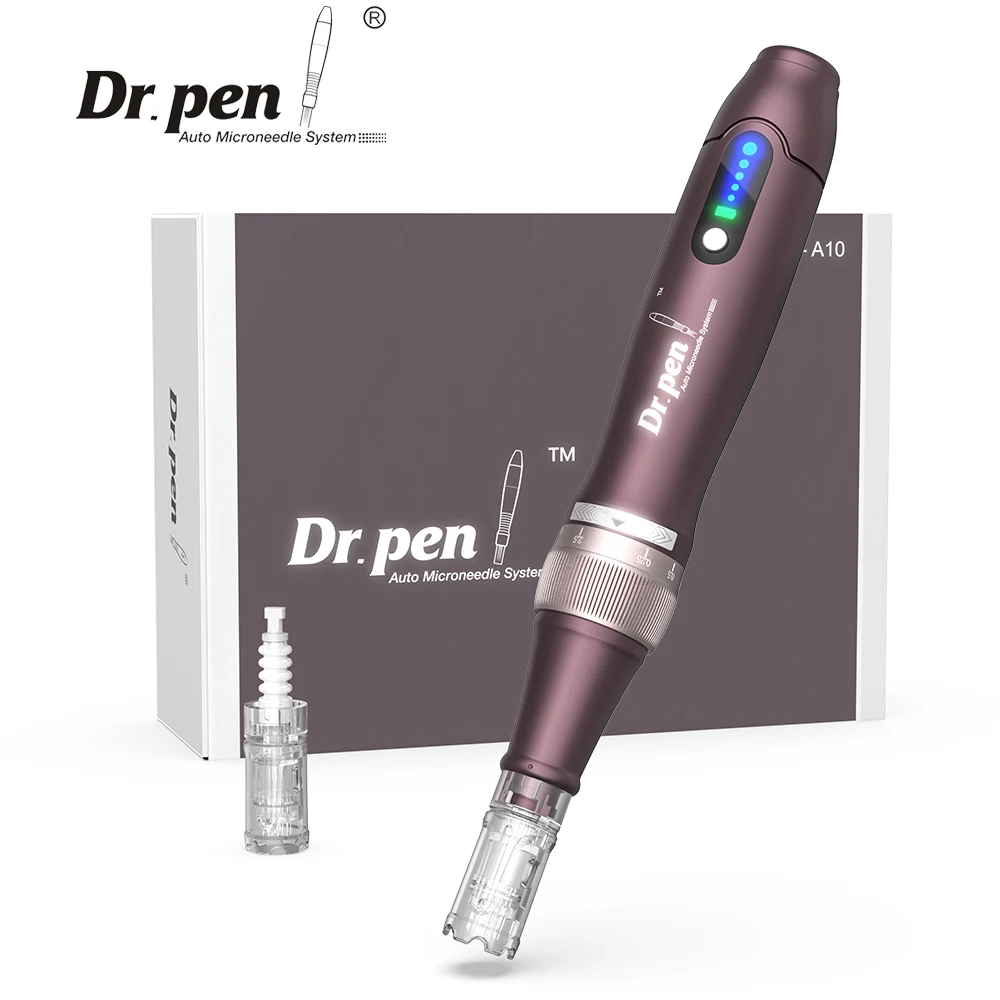 Ultima Dr Pen A10 Professional Facial Skin Care Wireless Dermapen MTS Microneedling Machine with 2pcs 12pin Cartridges