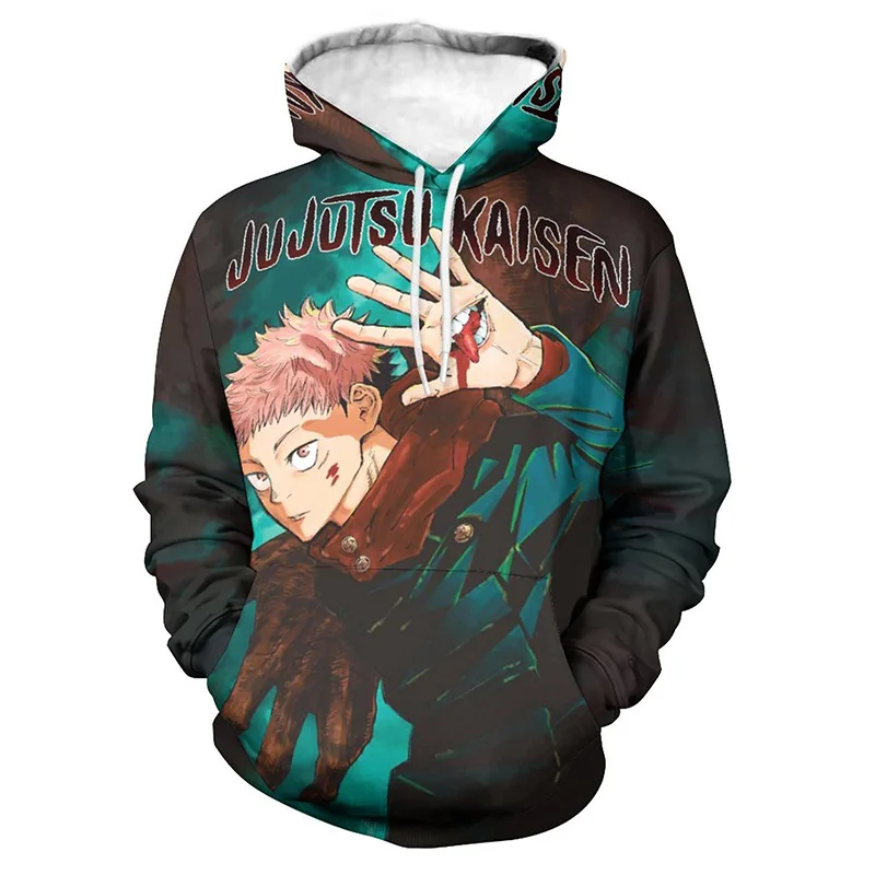 

Мужские толстовки с аниме-принтом JJK juютсу kaisen Gojo Satoru, свитшот на весну и осень, уличная одежда, пуловер, повседневный спортивный костюм для детей и мужчин