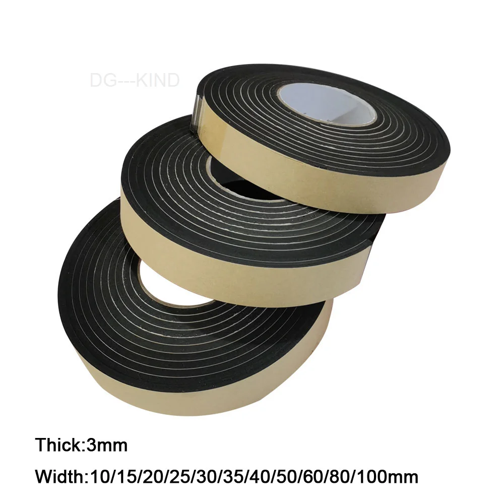 

Rubber self-adhesive sponge sealing tape, 10m wide, 10-100mm thick, 3mm eva, black foam, anti-collision sealing