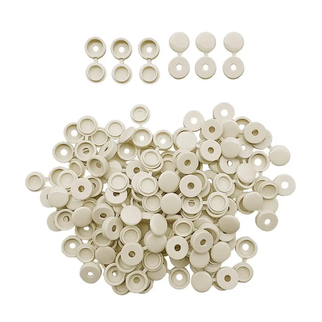 

100piece Screw Caps Effortless Installation And Reliable Protection For Screws Hinged Screw Cover Beige 4.1mm