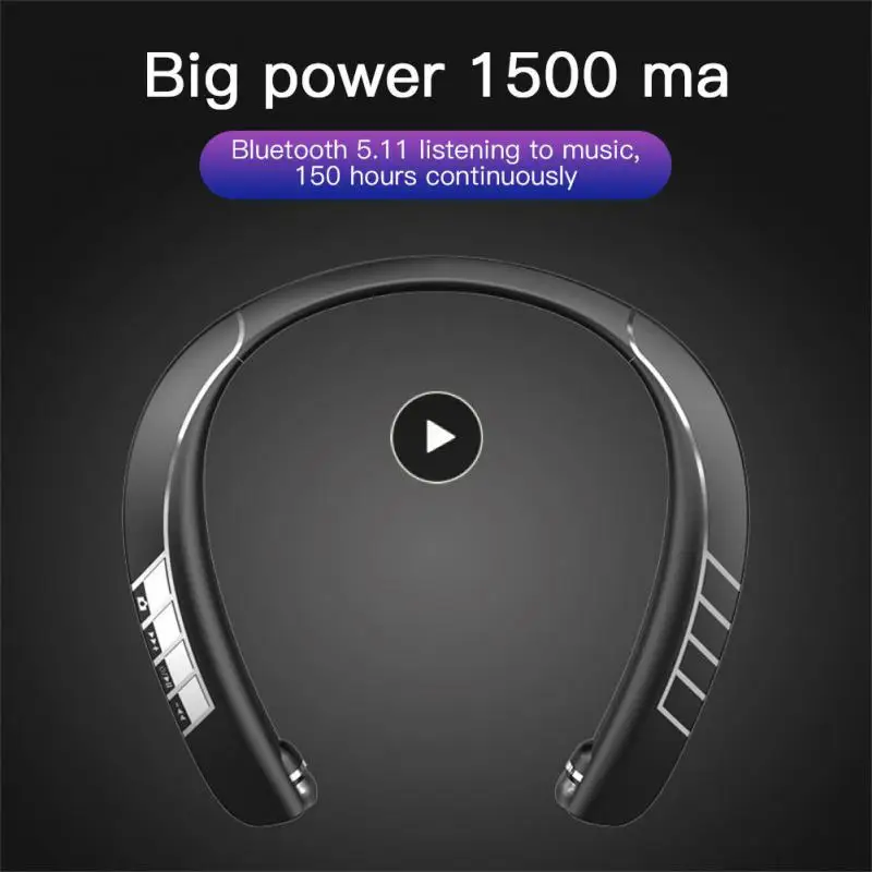 

Large Capacity Telescopic Cable Wireless Headset Long Standby Binaural Running Sports Earbuds Quality Music Earplugs With Mic