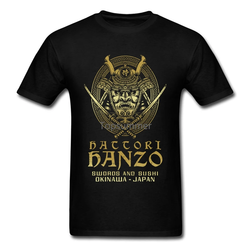 

Hattori Hanzo 2018 Men Cool Samurai T-Shirt Swords And Sushi Cartoon Design Punk T Shirt Okinawa Japan Chic Tops Tees