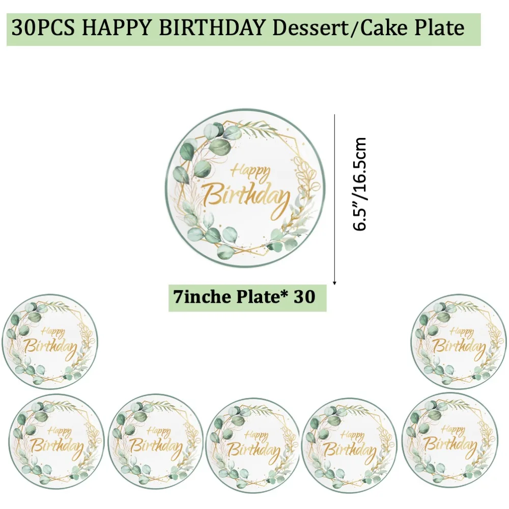 

30PCS Birthday 7inch Plate Sets Disposable Decoration For Birthday School Baby shower Wedding Children Dinner Funny Celebration