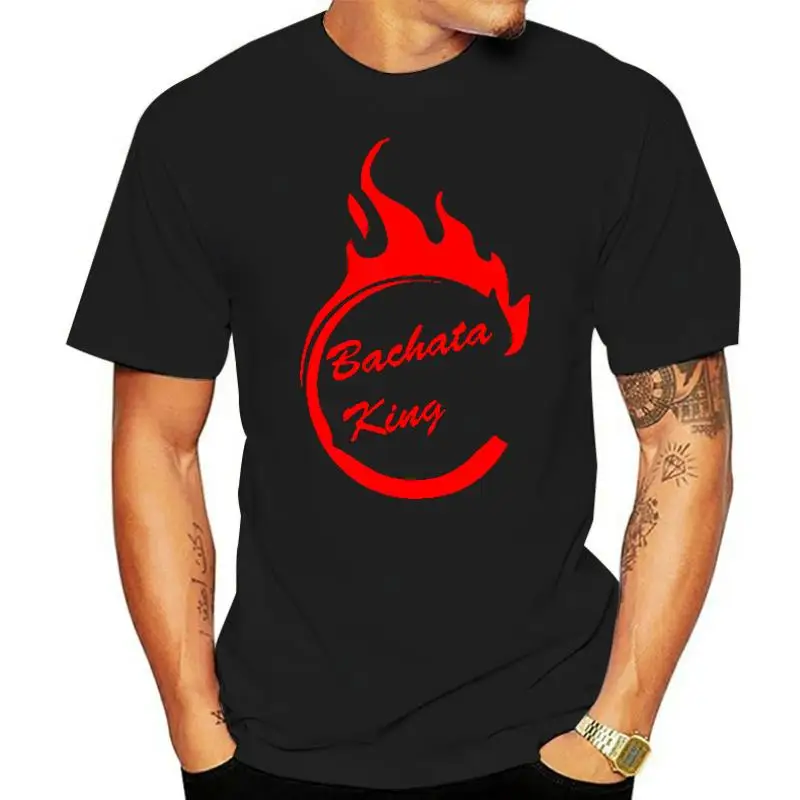 

Men tshirt Bachata King Flame T Shirt Printed T-Shirt tees top