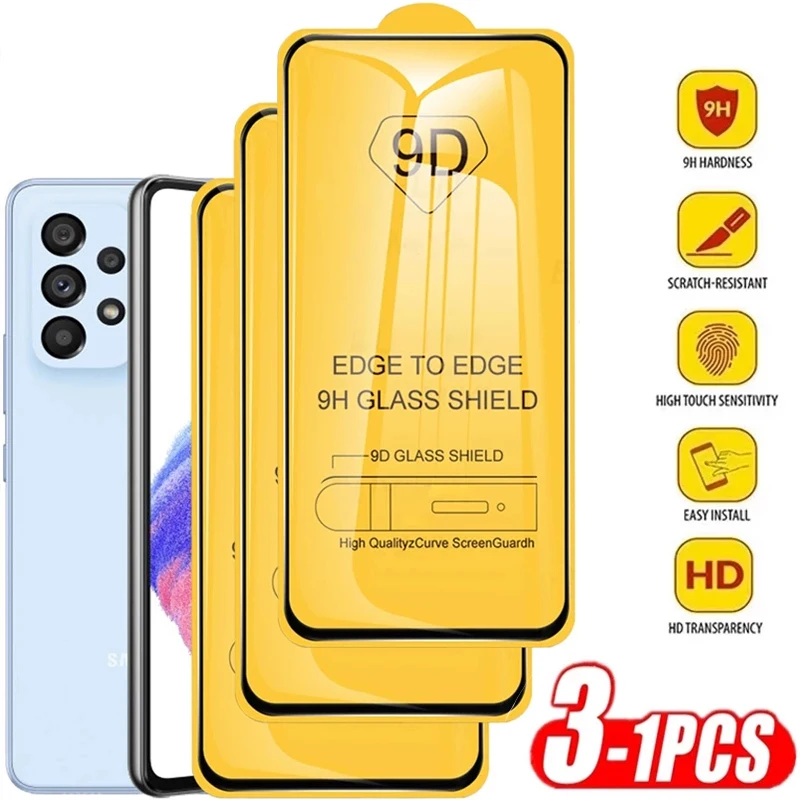 

1-3Pcs 9D Screen Protectors for Samsung A02 A03s A04s A13 A33 A52S 5G A51 A52 A50 A31 A32 A20 A22S A21S A10 A12 Tempered Glass