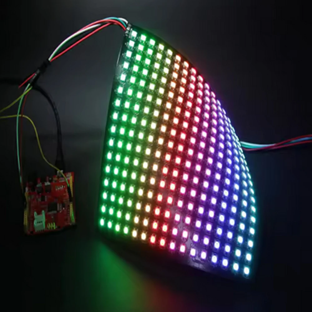 Фото Матрица 16x16 8x8 8x32 DIY GyverLamp WS2812B Светодиодная цифровая гибкая индивидуально адресуемая панель Пиксельный светильник Плата дисплея DC5V №4