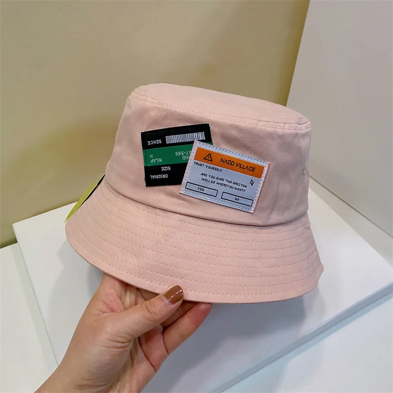 

Japanese cotton letters double patch fisherman cap without makeup woman covered face draw string sunscreen cap folding regulatin