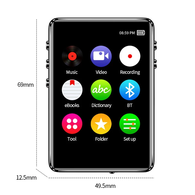 

2.4 inch bt 3.5mm MP3 music player study full touch screen mp4 player
