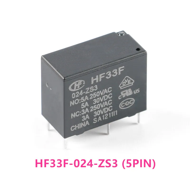 

5 шт. новое реле HF33F JZC-33F-005 012 024-HS3 ZS3 HF33F-012-ZS3 4PIN 5PIN 5A 5V 12V 24V силовые реле