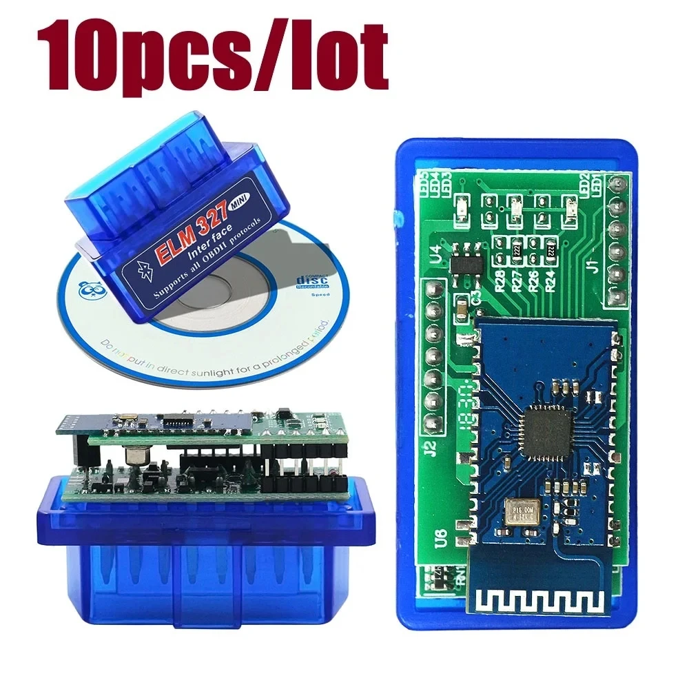 

10 шт./лот Мини ELM327 V1.5 PIC18F25K80 двойная плата ELM 327 Bluetooth адаптер OBD 2 OBDII диагностический инструмент для Android/ПК