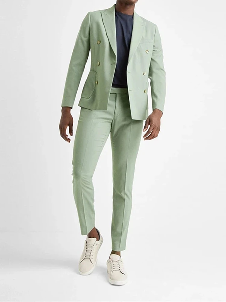 2022 Elegant One Breasted Men's Business Suits Fashion Men's Wedding Prom Suits 2 Pieces(Jacket+Pant+Tie)traje de novio