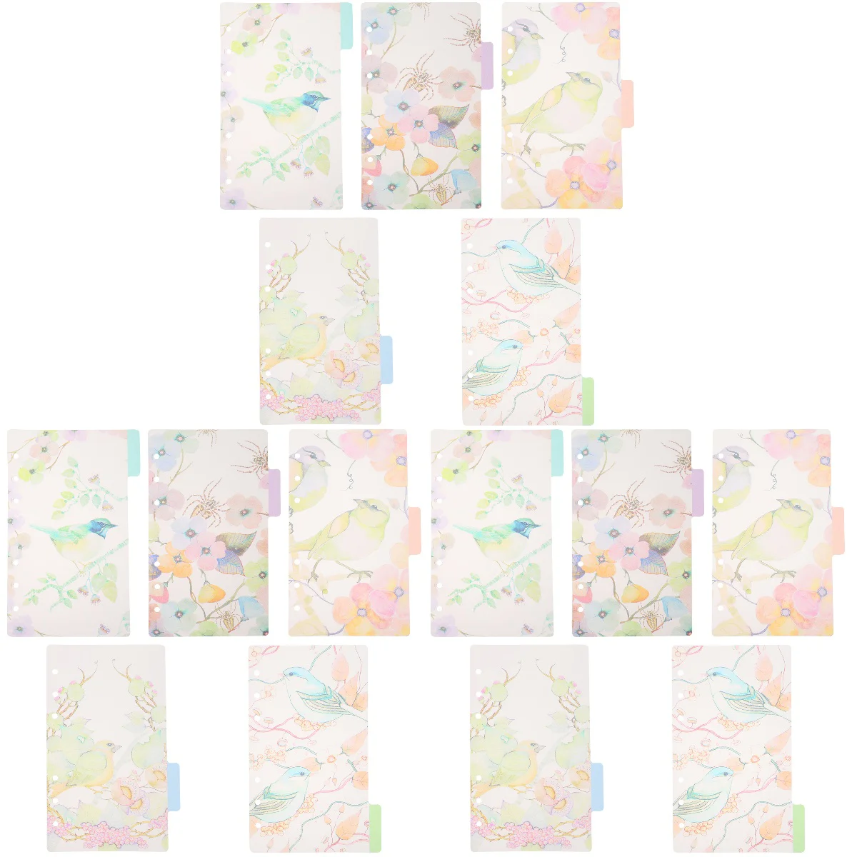 

6 Sets 6 Holes Handbook Diary Scrapbook Divider Paper Tabs Divider Page