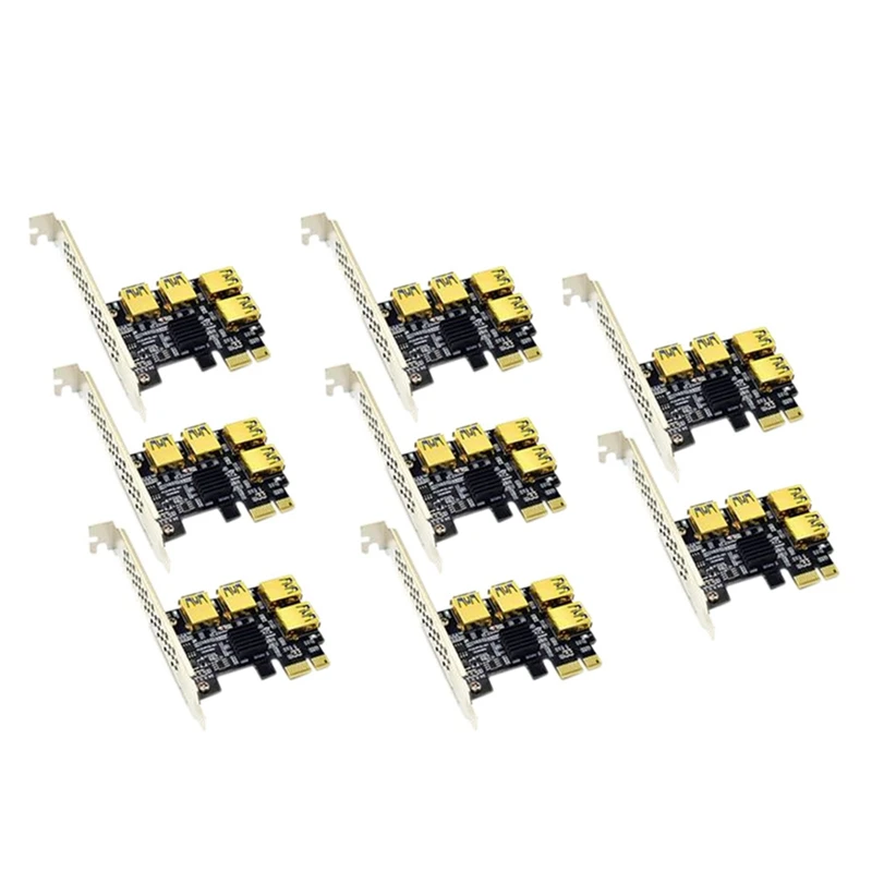 

8 шт., Райзер-карта PCI-E 1X к Pcie USB 3,0