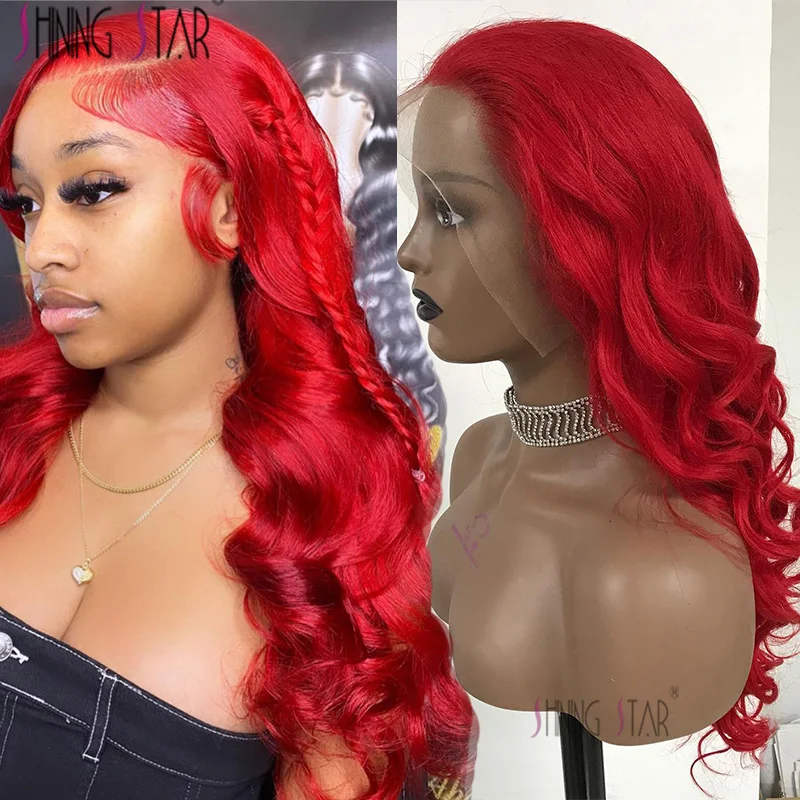

Body Wave Wig Burgundy Lace Front Wig 13x4 Hd Lace Frontal Wig Transparent Lace Wig Human Hair Pre Plucked 99j Red Colored Wig