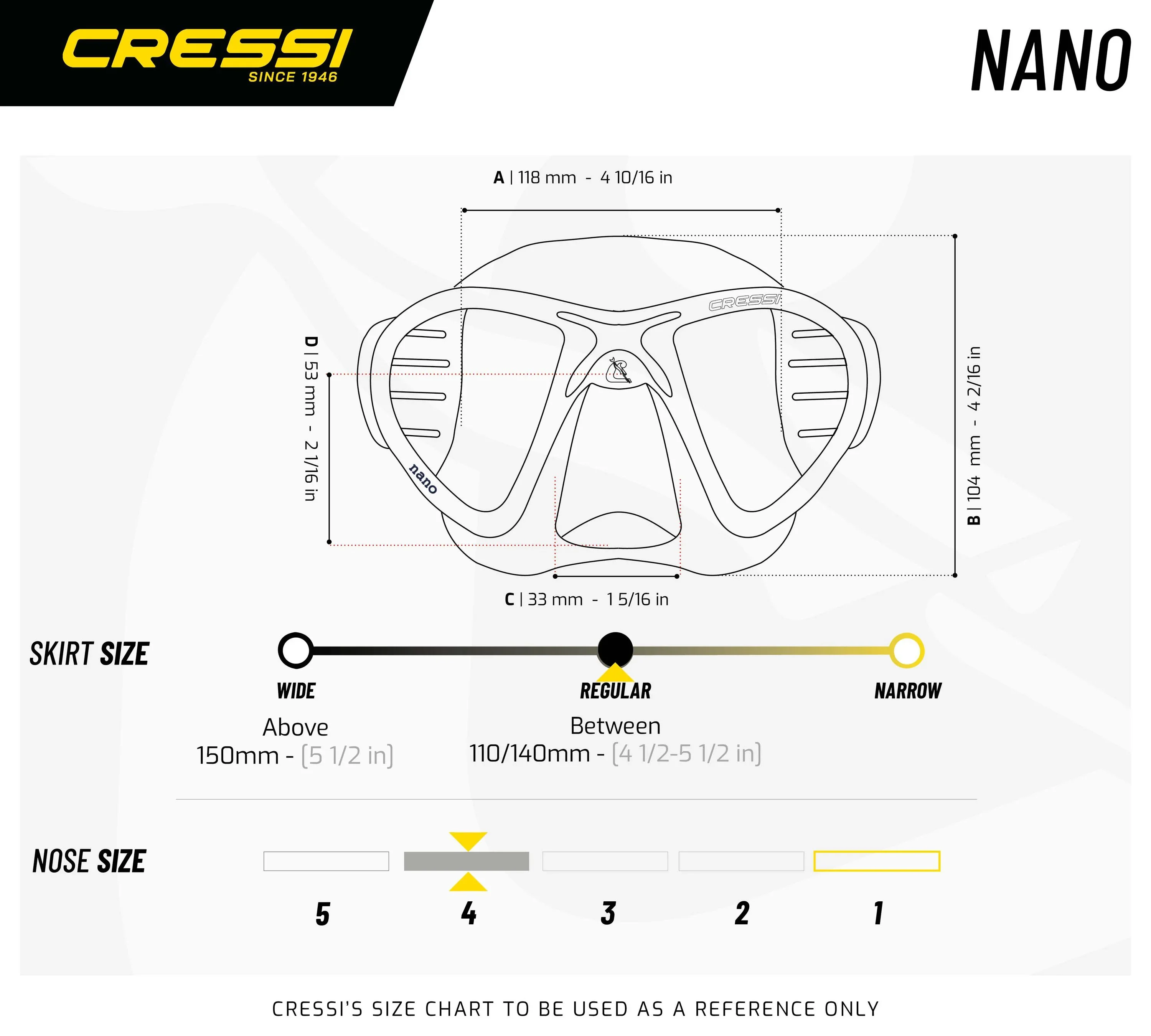 Маска для дайвинга Cressi Nano