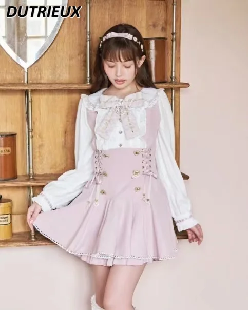 Приталенные платья Мина в японском стиле Лолита с вышивкой и бантом облегающие