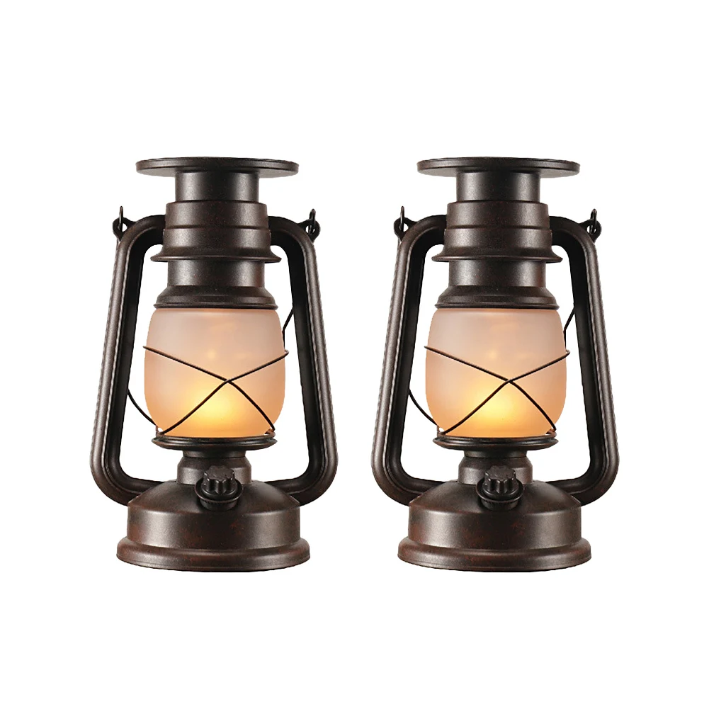 

2pcs Garden Solar Hanging Lantern Party Home Decor Outdoor Waterproof Flickering Flame Multifunction LED Lights Festival Camping