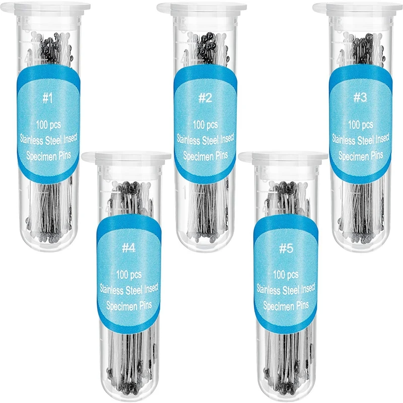 

Stainless Steel Insect Pins Kit Specimen Entomology Pins Butterfly Collections Needles Insect Pins Kit Variety Pack(5 Sizes)