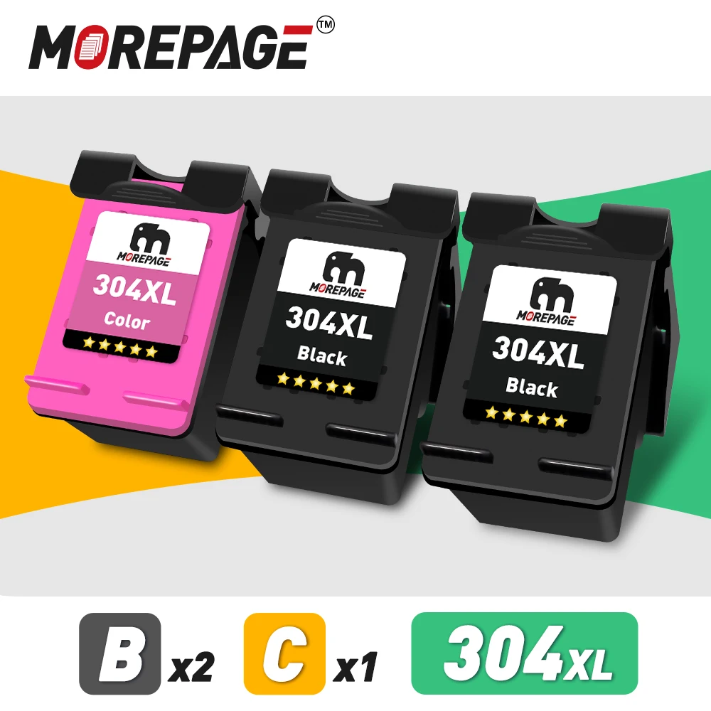 Совместимый чернильный картридж Morepage для HP 304 304XL DeskJet 2620 2625 2630 2635 3700 3720 3730 3735 3755 Envy