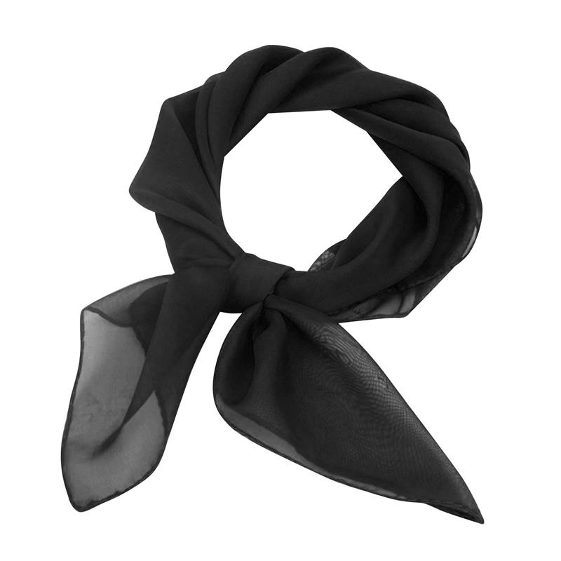

Scarf Ribbon Handkerchief Decorative Scarf Dance Scarf Solid Color All-Match Small Square Towel Black