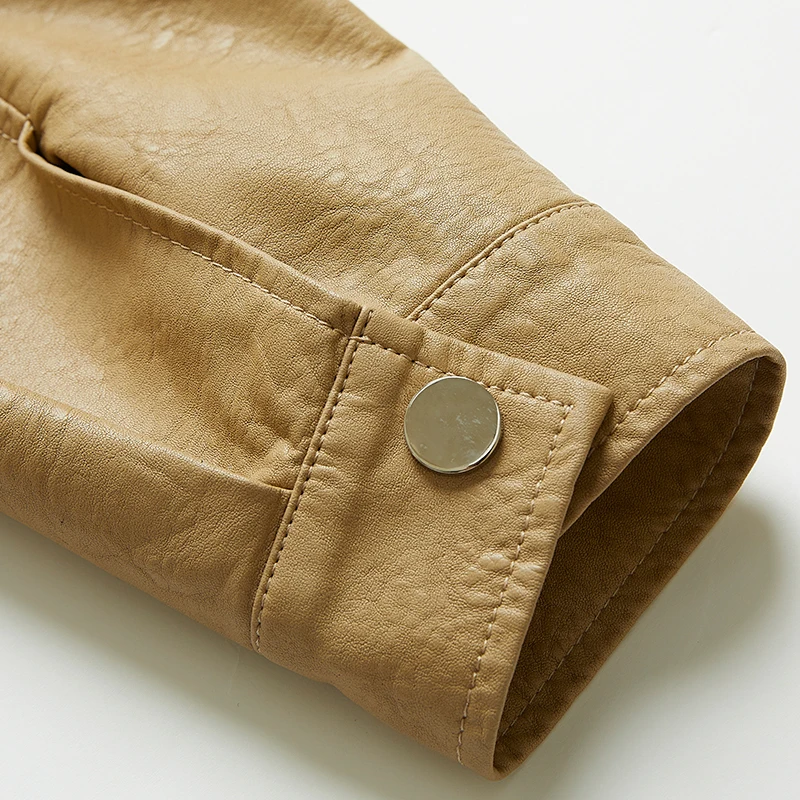 PU Leather Jacket Female 2021 Autumn New Korean Wild Loose Silhouette Lazy Wind