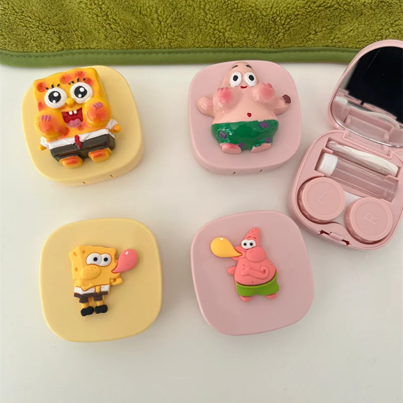 Контейнер Губка Боб для контактных линз Патрик портативный контейнер контактов