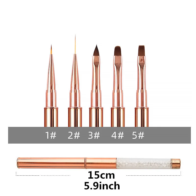 2 шт. акриловый УФ-гель для дизайна ногтей наращиватель со стразами кисть