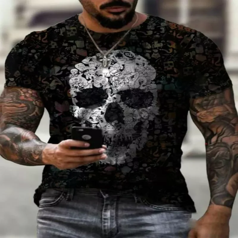 

NEW IN Round Neck T-Shirt 3d Printing Breathable European And American Style Summer Fashion 2021 Large Size Quick-Drying Street