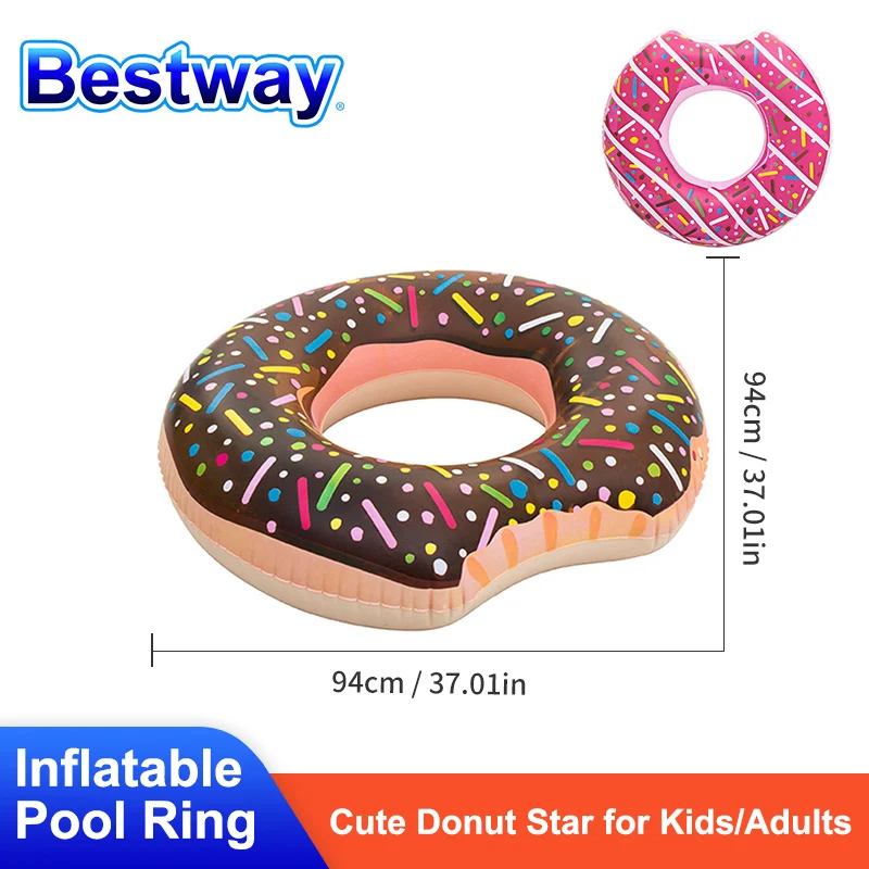 Bestway-flotador de piscina inflable para niños y adultos, flotador clásico de Donut, estrella, anillo de natación, Isla de sandía, 36118