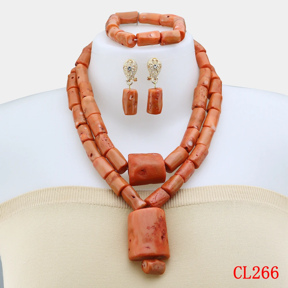 Модные нигерийские Свадебные африканские бусины оранжевые оригинальные