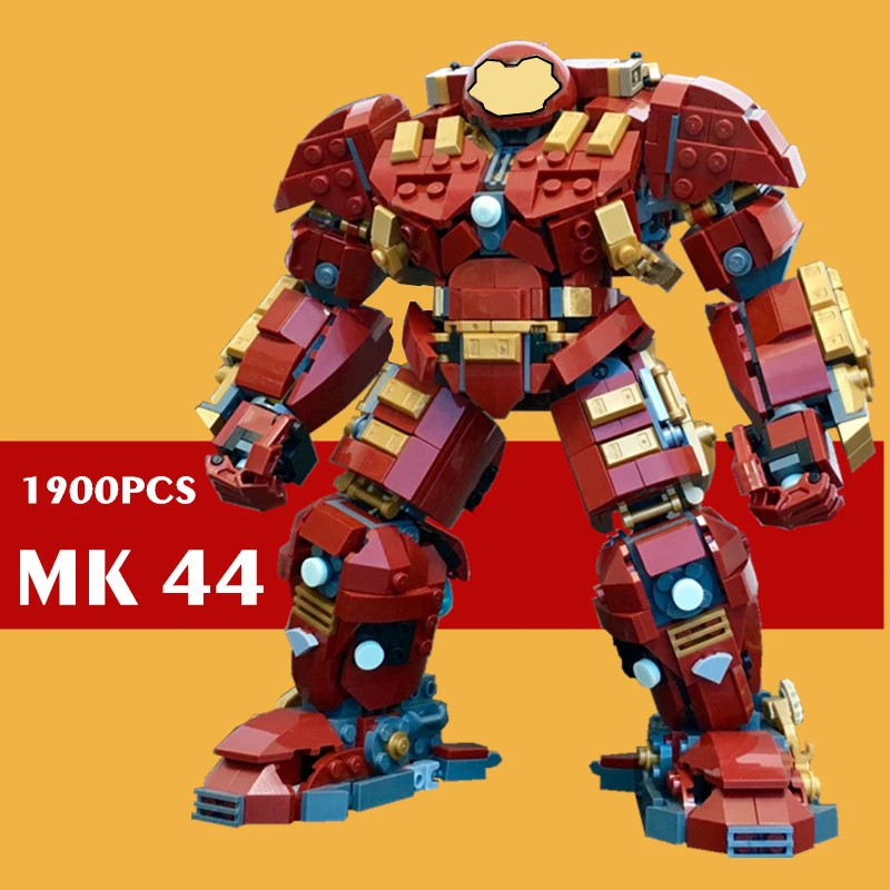 

Marvel Мстители Железный человек MK44 Железный человек халкбастер меча Халк Супергерои искусственные идеи конструктор подарок игрушка
