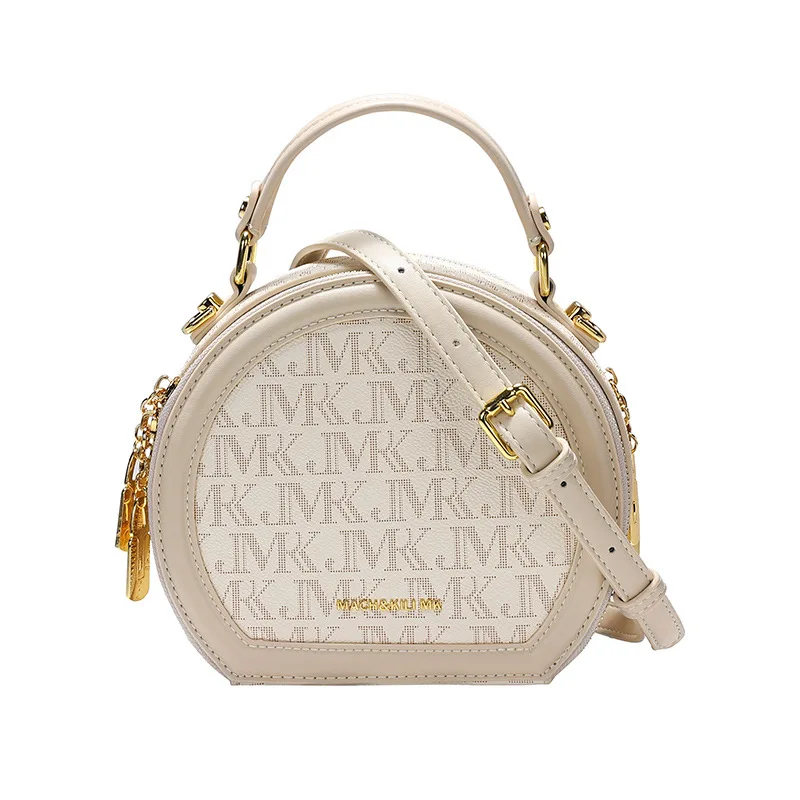 

Paparazzi luxurious female shoulder bags for women girls Genuine Leather round handbags zipper 2022 new summer fashion shopping