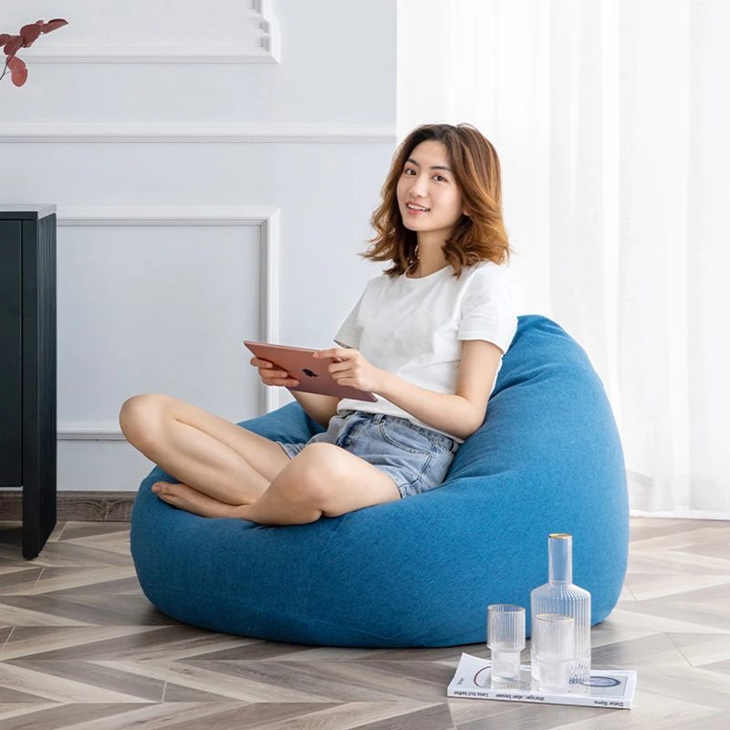 

Bed Living Room Floor Sofa Bean Bags Lazy Puffy Recliner Bedroom Sofa Accent Single Sofa Inflavel Couch Furniture WWH35XP